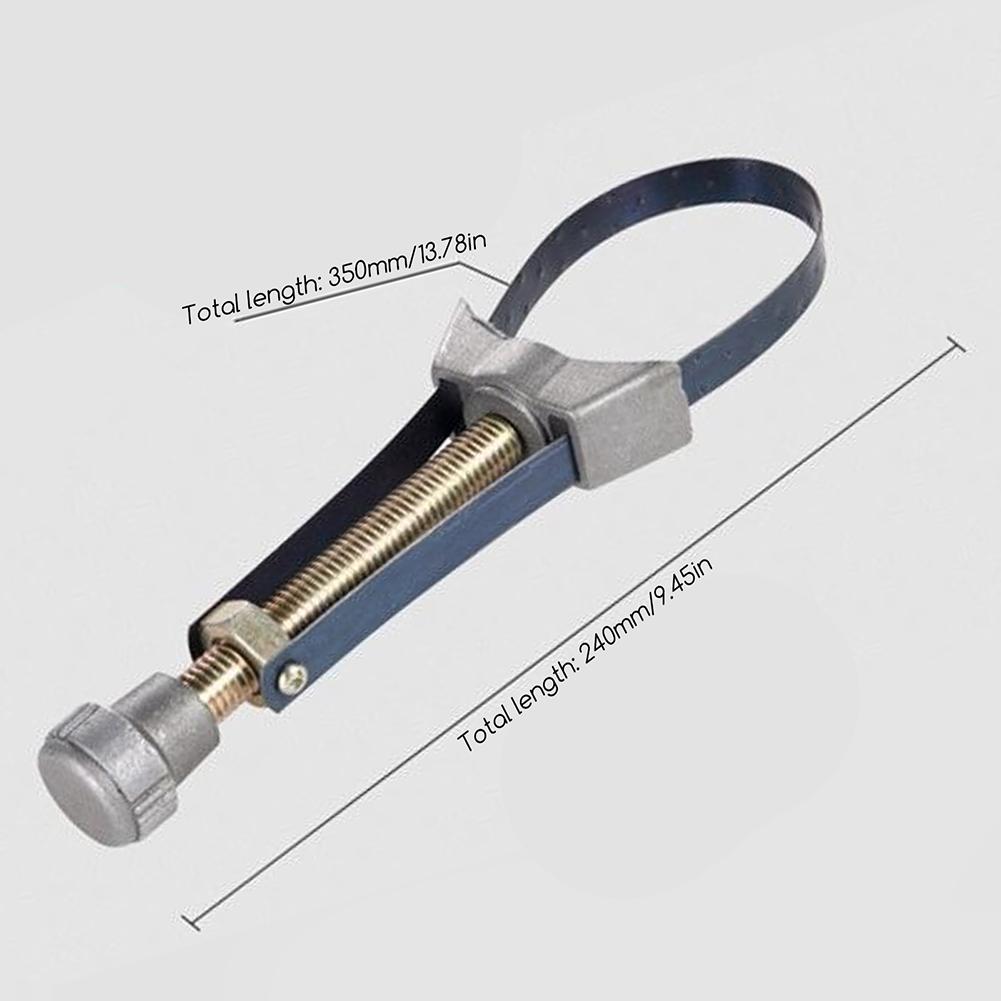 Oil Filter Wrench Heavy Duty Adjustable Steel Strap 60mm-120mm Diameter Universal Car Auto Motorcycle Oil Filter Removal Tool