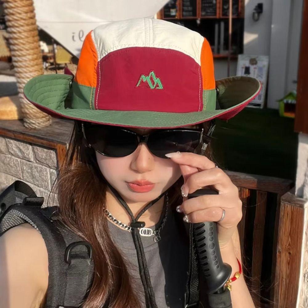 Sunscreen Hat Breathable Quick Drying UV Protection Hiking Bucket Hat UPF50+ Waterproof Adjustable Mountaineering Camping Visor