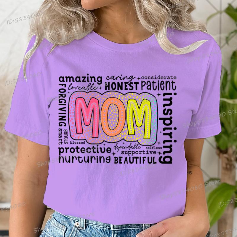 Retro Mutter Mode Lässige Oberteile Geschenk für Mama Lustige T-Shirts Muttertag Klassische Oberteile Mom Life Aufgedrucktes T-Shirt Damenbekleidung