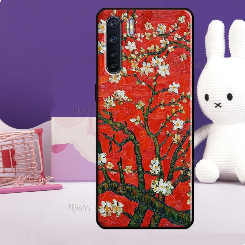 Blossoming Almond Tree Case For OPPO Reno 5 Lite 2Z 2F A5 A9 A53 A53S 2020 A52 A72 A1K A15 A83 A94 A74 A54 Coque