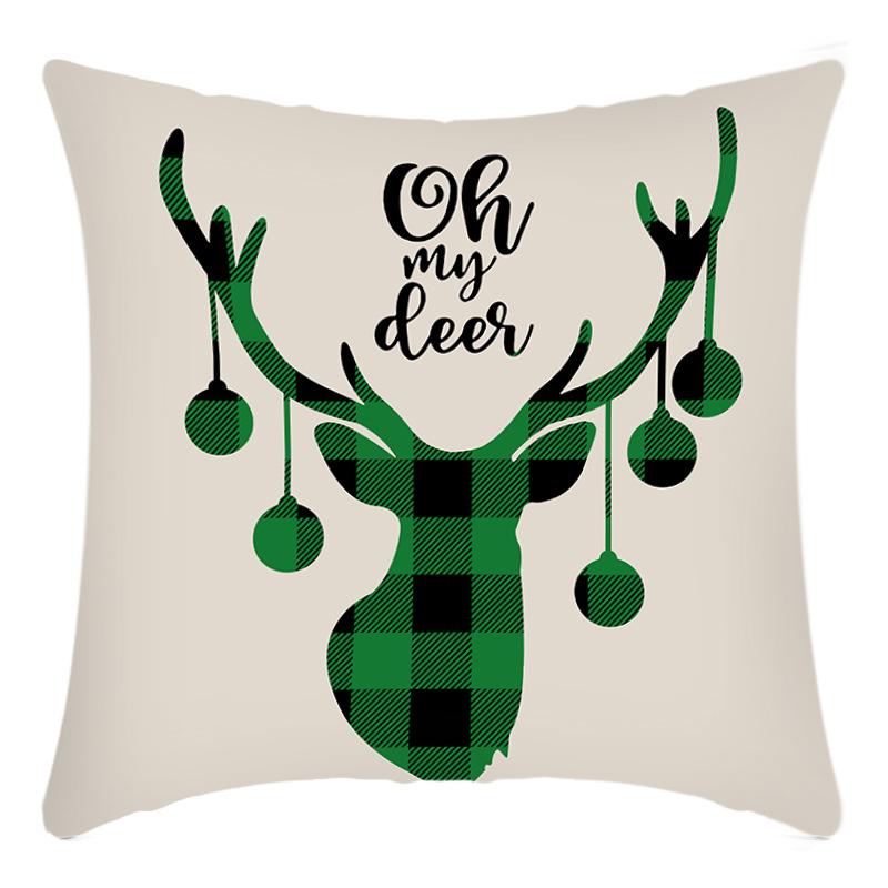 Christmas Pillow Red Christmas Tree Snowflake Home Decoration Pillow Cover