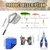 Portable Carbon Lure Rod Set with Fishing Gear Bag & Landing Net for Long Cast