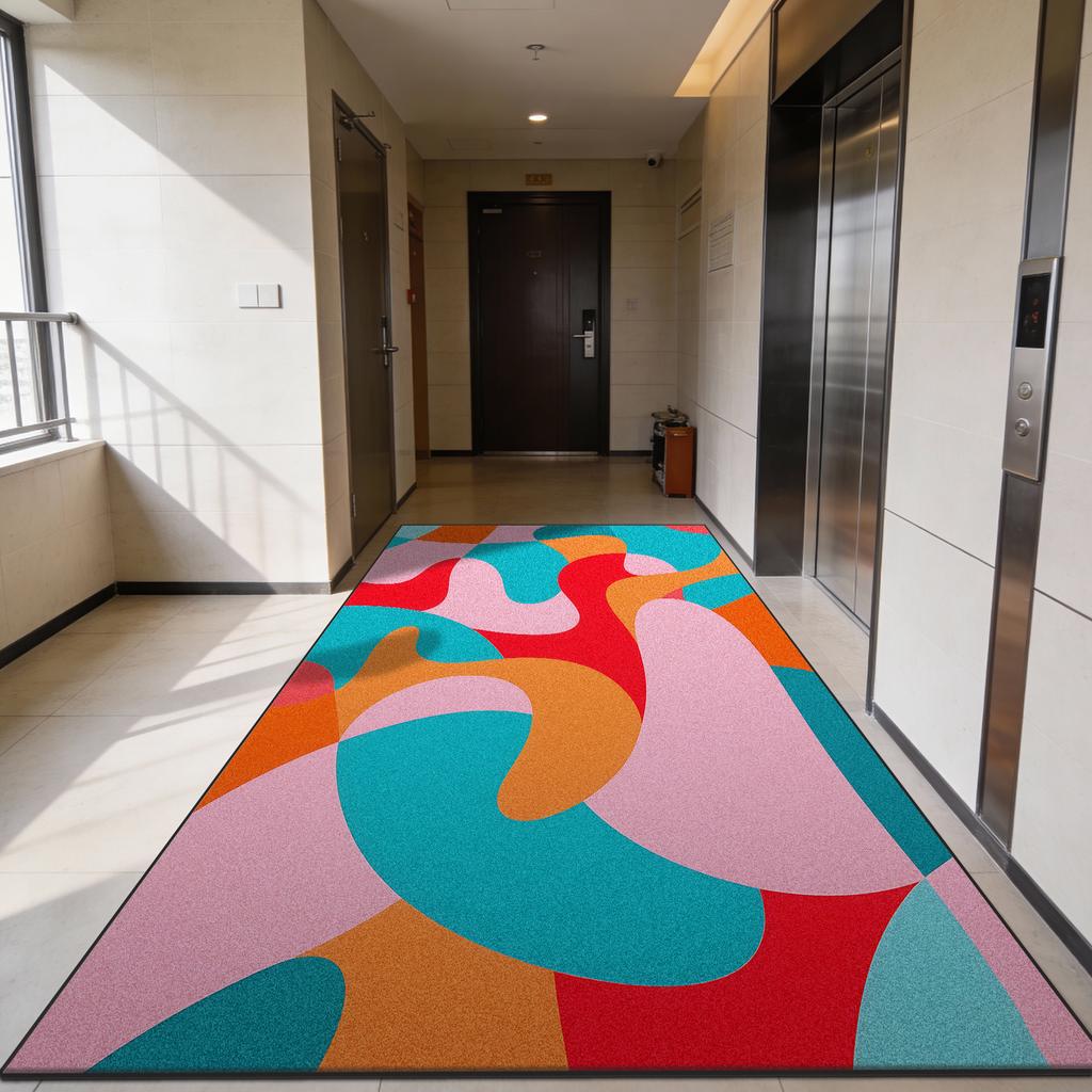Modern Abstract Dopamine Style Entryway Carpet Fashion Decoration Foldable Washable Door Mat Home Living Room Non-slip Large Rug