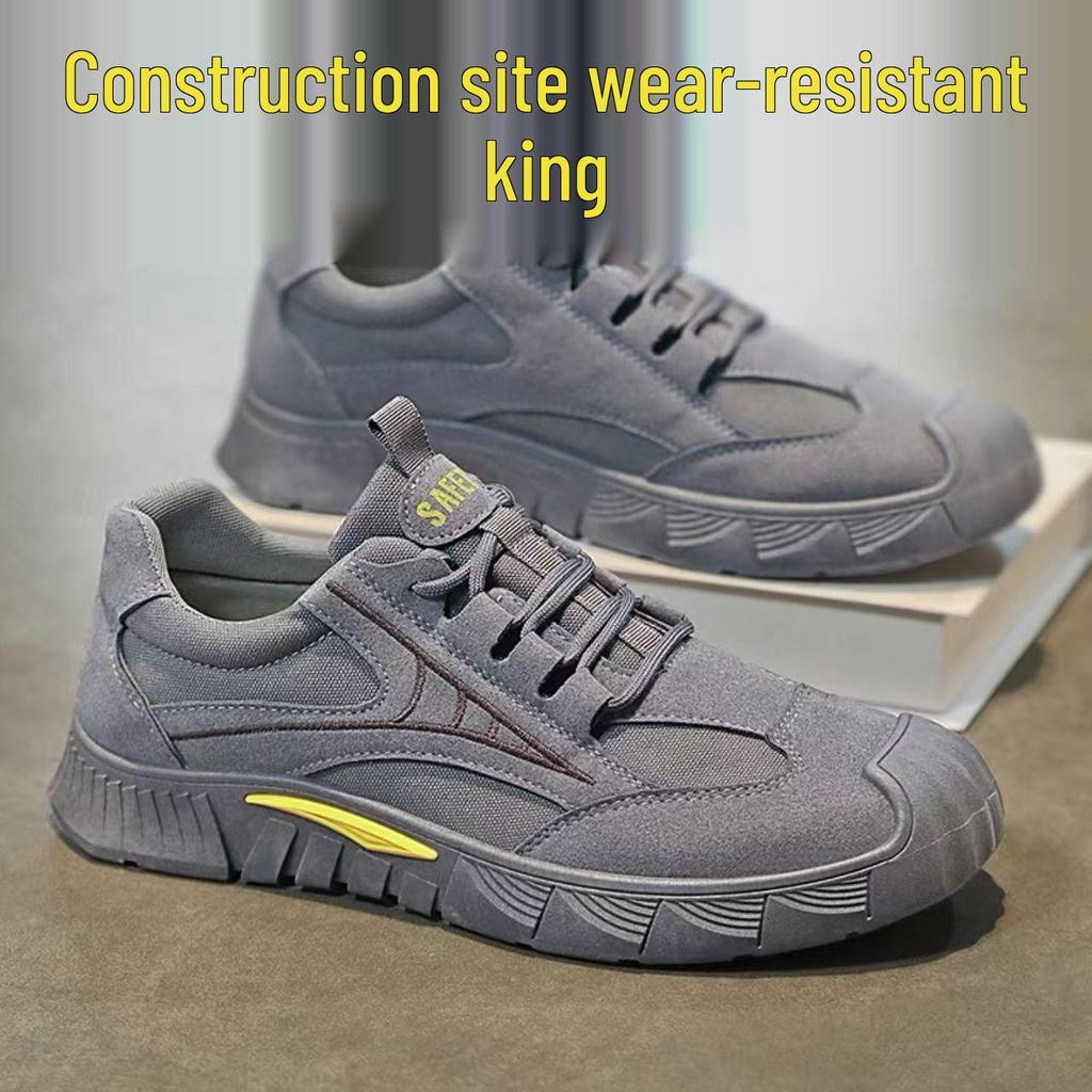 Men's Non-slip Wear-resistant Low-top Work Shoes for Construction and Casual Use