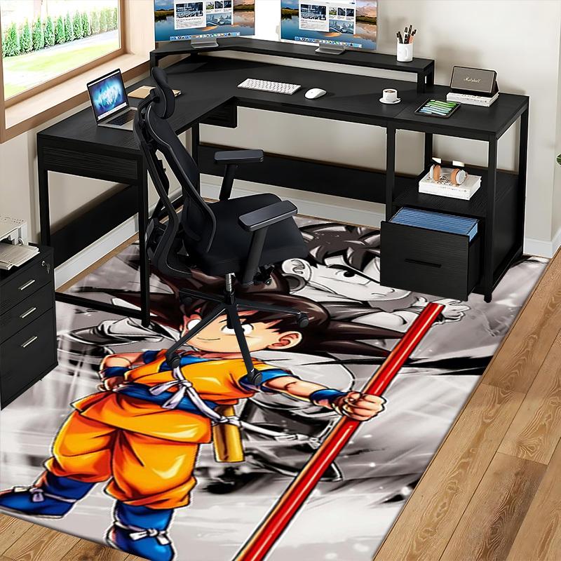 1pc Dragon Ball Z Goku Chair Mat - Anime Cartoon Design Office Desk Pad, Non-Slip Rug for Home Decor, Gaming Room, Seasonal Gift.U083