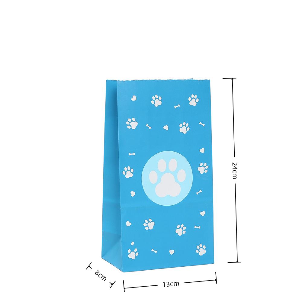 12/30pcs Paw Print Paper Bags Recyclable Pet Party Gift Bags for Children's Birthday Party Treats Return Favors Classroom Events