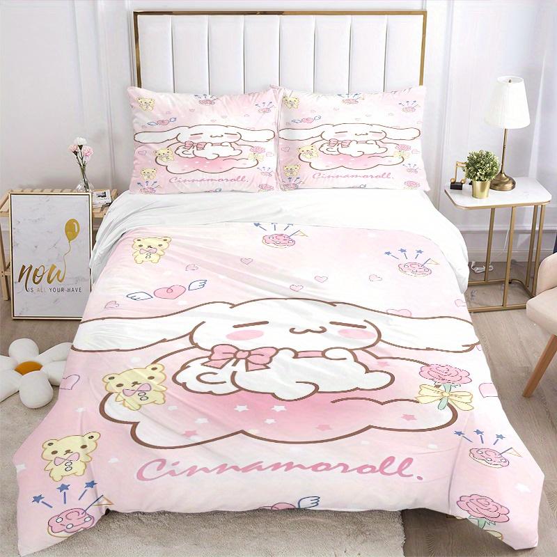 3pcs Pink Cinnamoroll Three-Piece Patterned Quilt Cover Set - Soft and Cozy Bedroom, Guest Room and Dorm Decorative Bedding 3-Piece Set 1 Quilt C