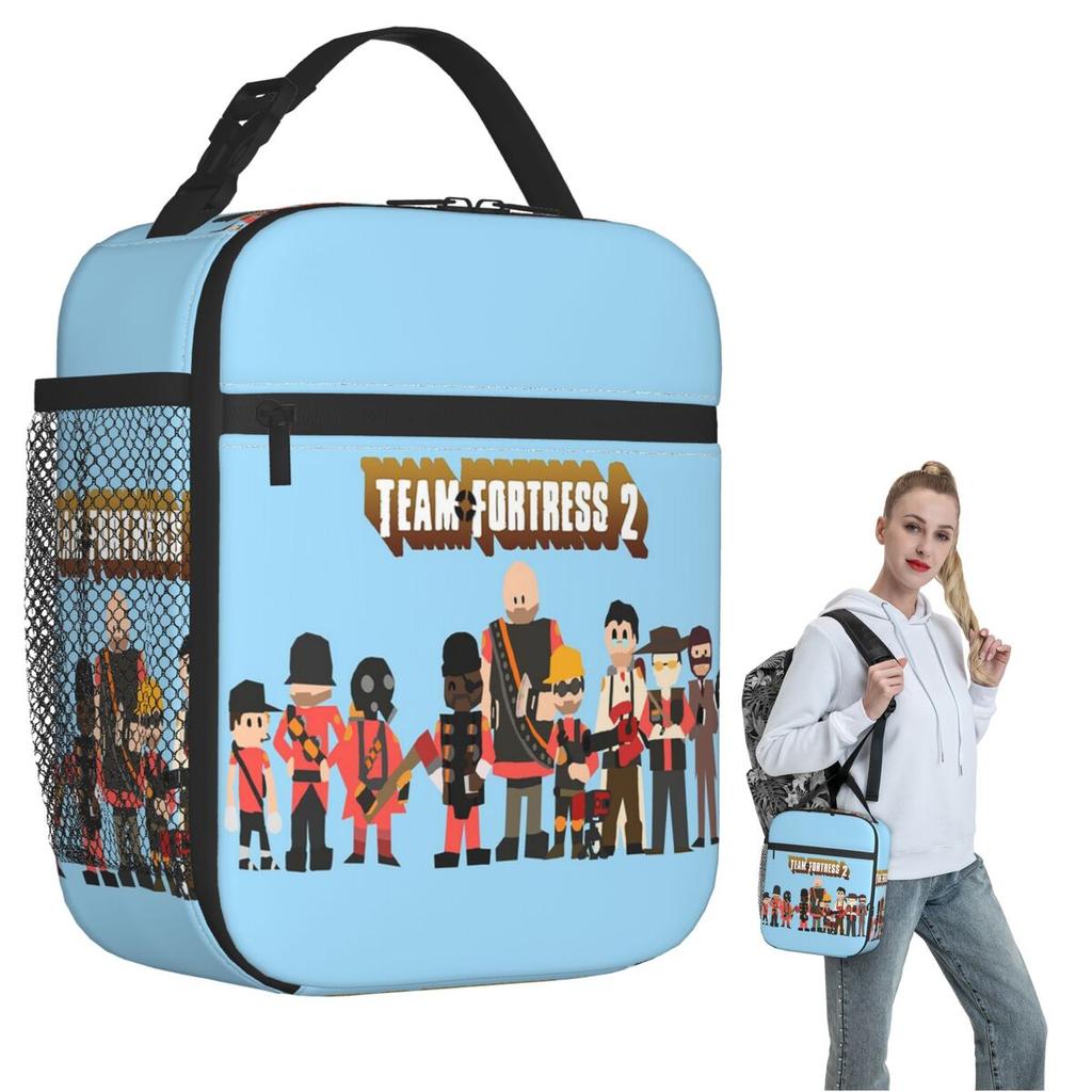 Team Fortress 2 Insulated Lunch Bag for Women Children Portable Food Boxes Thermal Lunch Box Tote