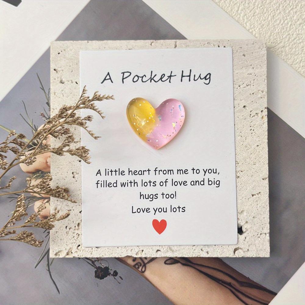 8pcs Cute little heart pocket hug, decorated pocket hug with encouragement card, special birthday, wedding, party, Valentine's