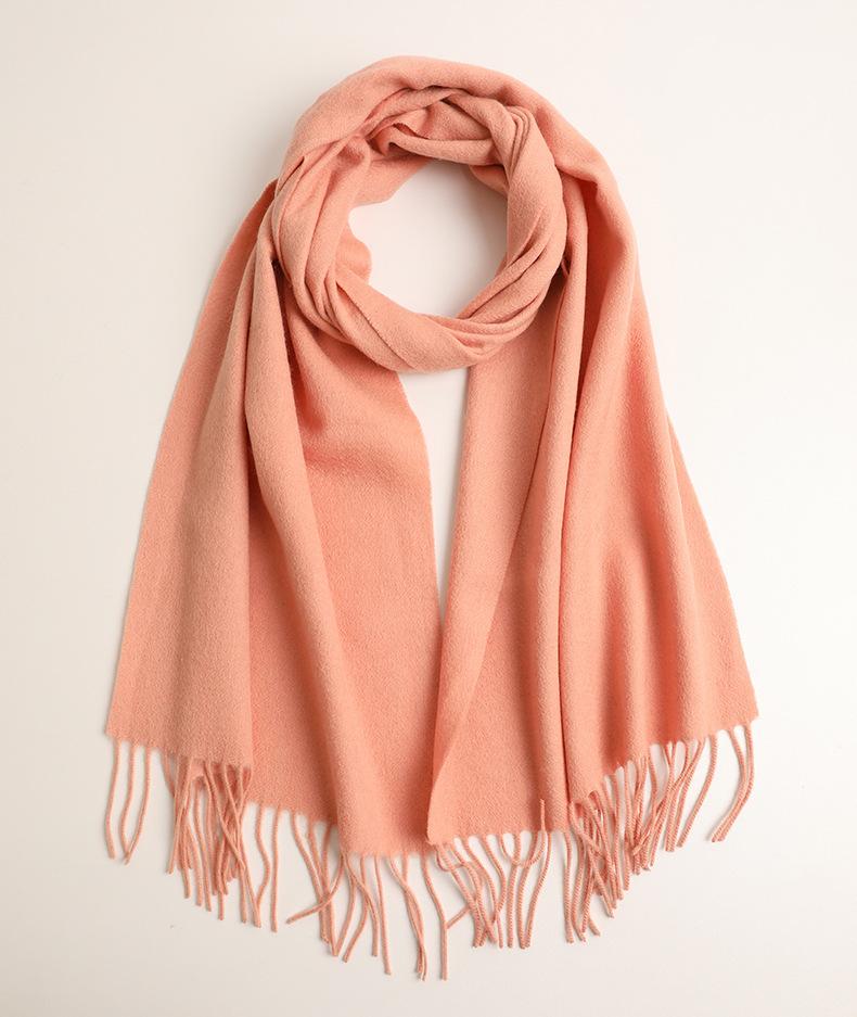 40 wide wool plain long scarf autumn and winter long beard warm plain shawl men's and women's scarf batch