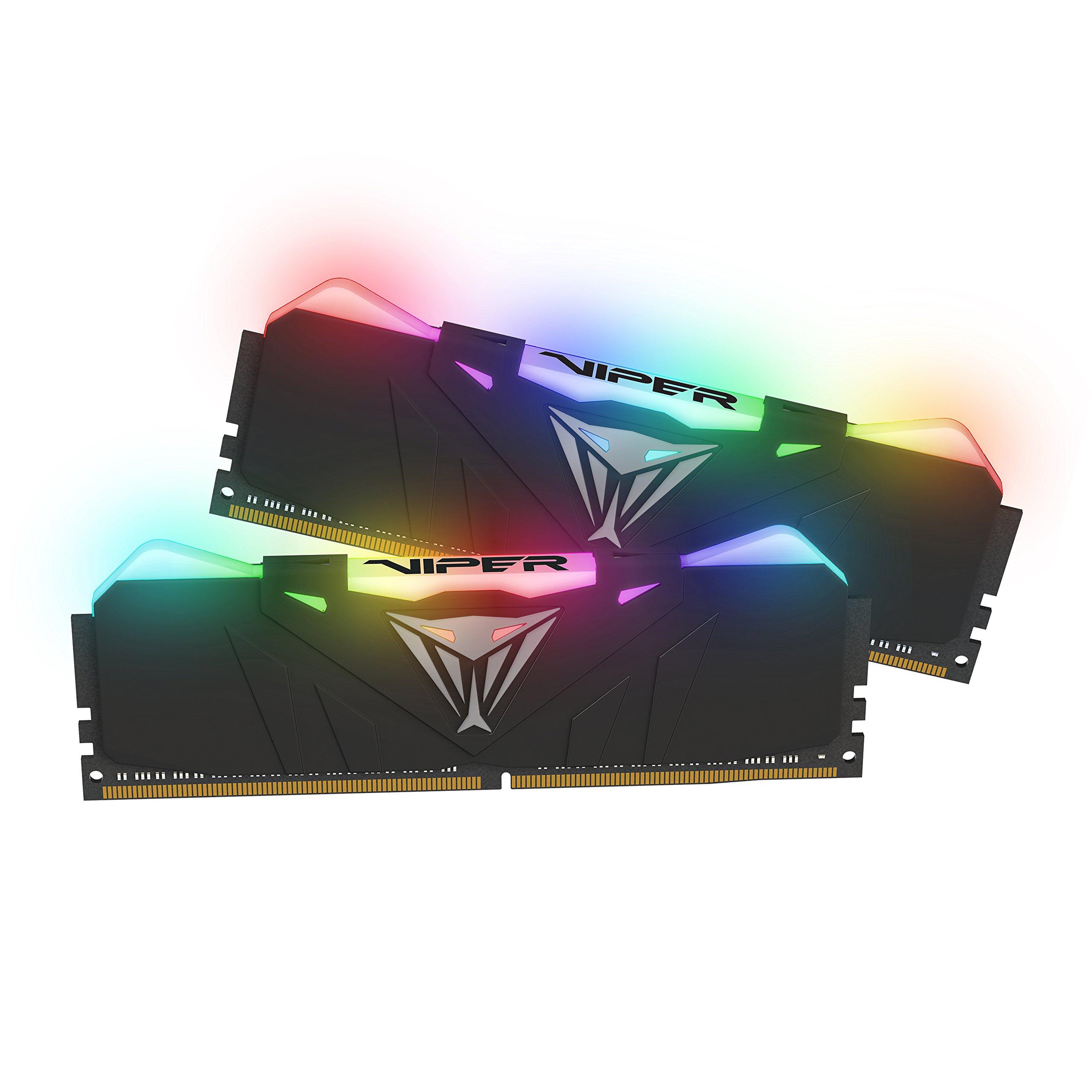 

Patriot Memory Viper RGB Series DDR4 3000MHz 16GB Kit x Desktop Memory with Black PVR416G300C5K PC4-24000 (2 8GB) Heatsink,