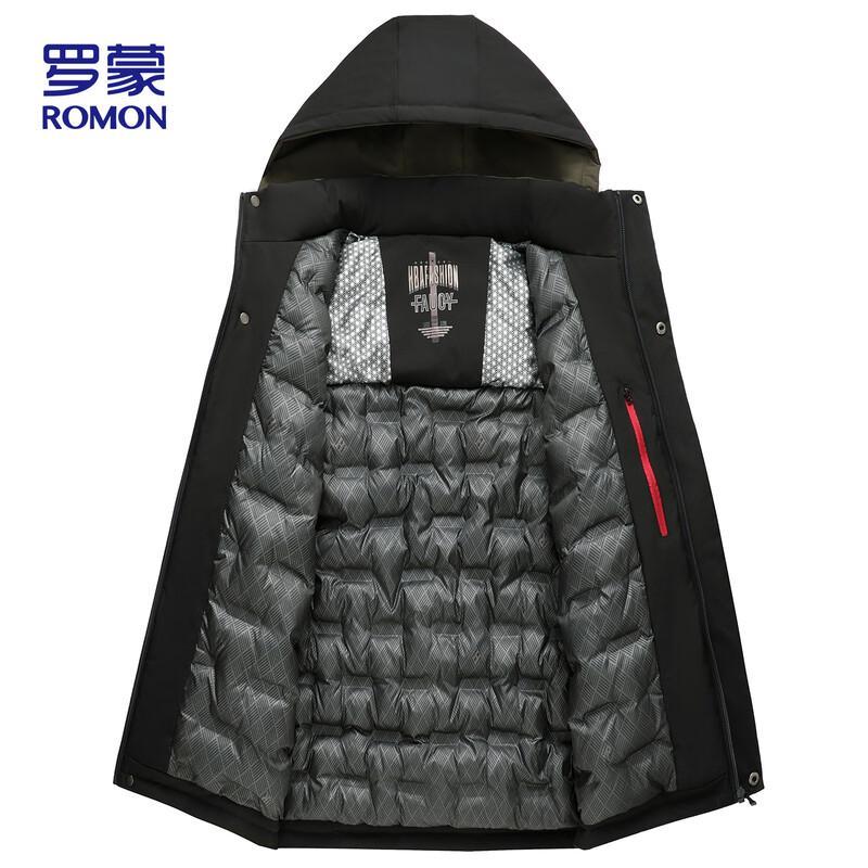 ROMON Men's A02 Winter Warm Hooded Business Casual Padded Jacket