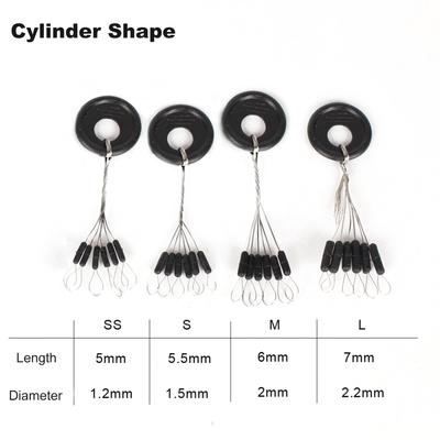 10pcs Fishing Stoppers Black Rubber Stopper Fishing Space Beans Carp Fishing Float