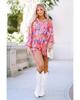 Azura Exchange Bold Graffiti Print Shirt Button Romper