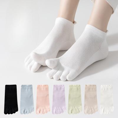 Five-finger Socks, Pure Cotton Thin Antibacterial Toe Socks with Mesh, Breathable and Odorless Toe Socks, Anti-athlete's Foot Socks