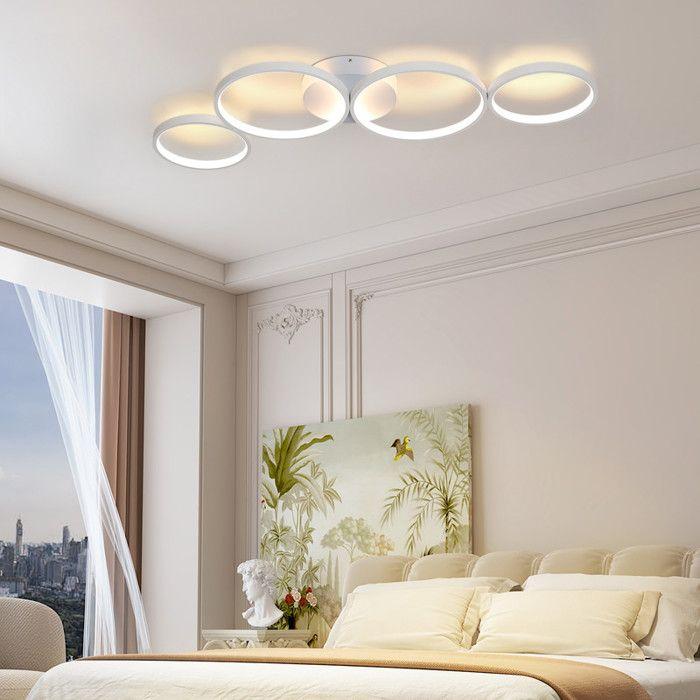 Plafonnier LED - NETTLIFE - 4 flammes en anneau - 3000K blanc chaud - 100 cm - 37W