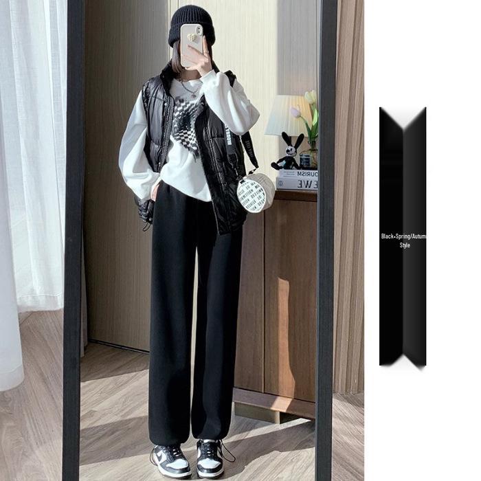 Maternity Lambswool Fleece-Lined Cotton Sweatpants | Autumn/Winter Loose Fit | Cuffed & Wide Leg Styles