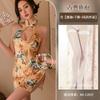 Sex underwear retro stand-up collar high-end cheongsam sexy uniform nightclub tight sleeveless hip-wrapped printing