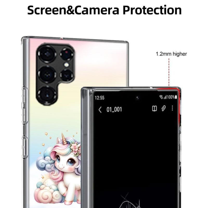 Cute Unicorn Baby Cases Phone Case for Samsung Galaxy S26 Ultra S25 Edge S24 S23 FE S21 Plus S20 S22 Cover TPU Capa Shell Shockp