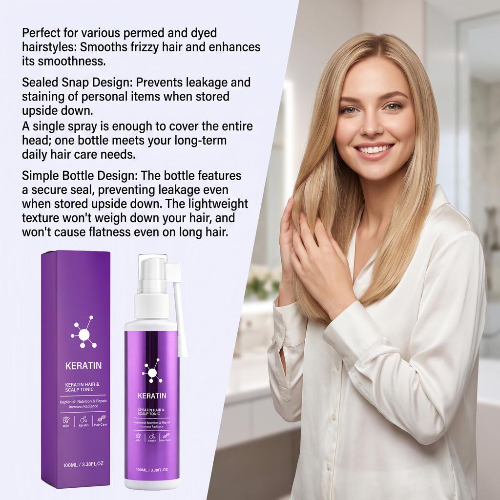 Keratin Hair Care Essence Gentle Care for Scalp, Light and Naturally Smooth Hair