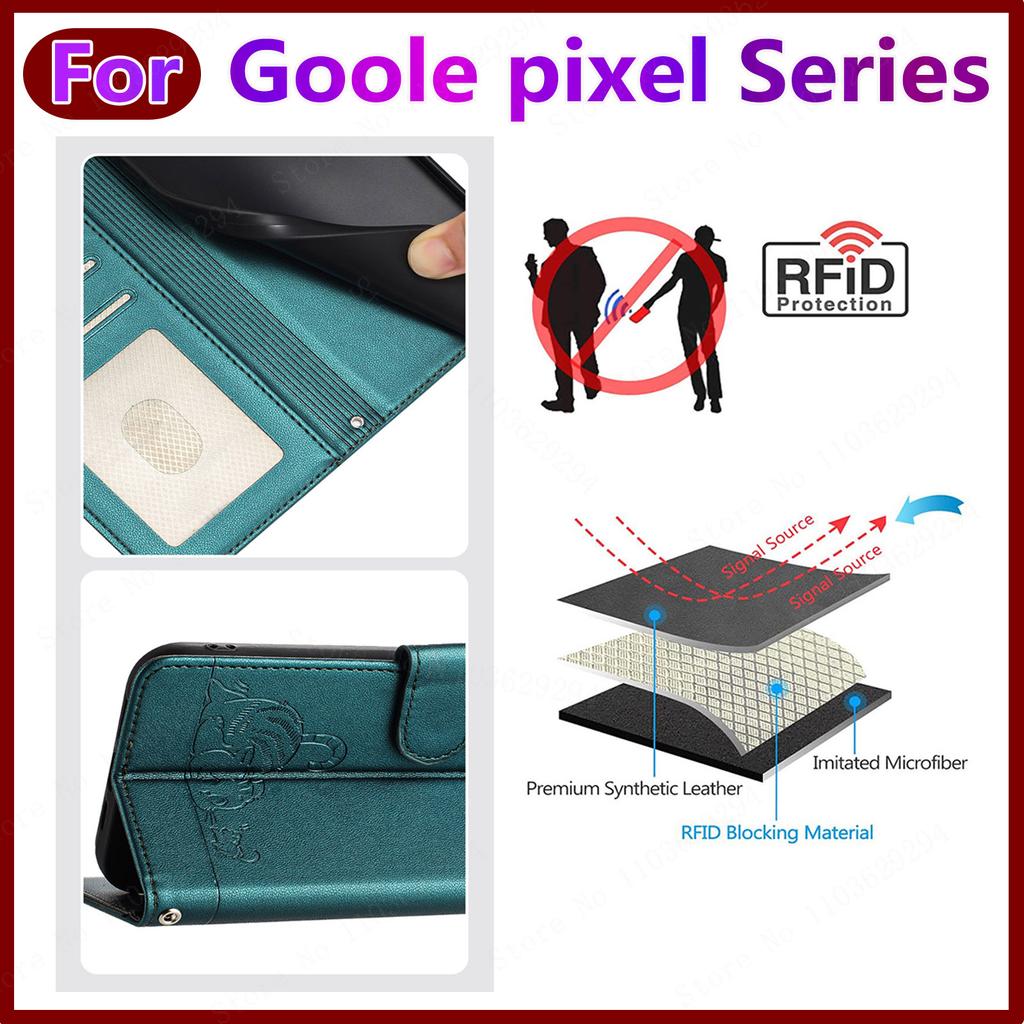 Læder Pung telefoncover Velegnet til Goole pixel 9 8 7 pro Covers pixel 6 5 4a Kort holder Crossbody Mobil beskyttelsescover