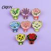Delicate Metal Badge Bouquet Brooch Pin for Women, Enamel Romantic Flower Jewelry, Durable Sophisticated Coat Accessory Zinc Alloy Floral Lapel Coats