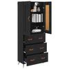 Highboard Black Oak Effect 69.5 x 34 x 180 cm Particleboard