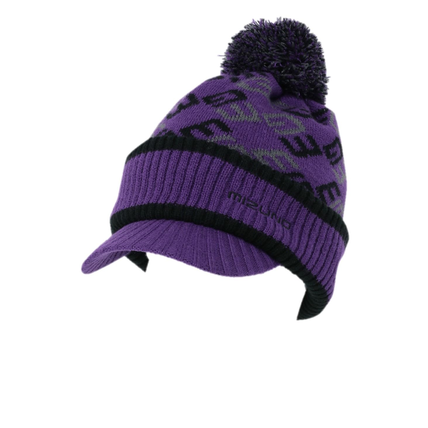 

Вязаная гольф-кепка Mizuno Breath Thermo с логотипом MG, козырьком размера One Size Fits Most, теплогенерирующим материалом, женская, фиолетовая, (E2MWB708) фиолетовый