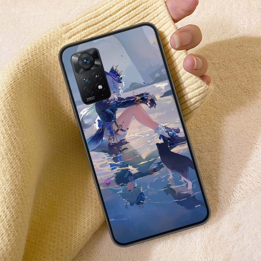 Cute Furina Genshin Impact Phone Case For Redmi Note 13 14 15 Pro Plus 12 13C 12C 15C 9 10 10C 9T 9C 9A TPU Soft Cover Clear Cel