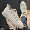 Men's Retro High-Top Shoes with Invisible 6CM Lift - Casual Autumn Trendy Mid-Top Board Sneakers