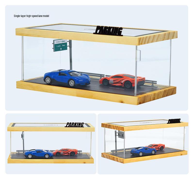 1:64 Scale Toy Car Storage and Display Box for Pop Mart Parking Lot Model Scene