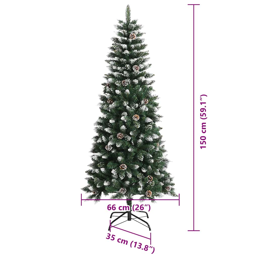 Artificial Christmas Tree with 150 LEDs and Stand Green 150 cm