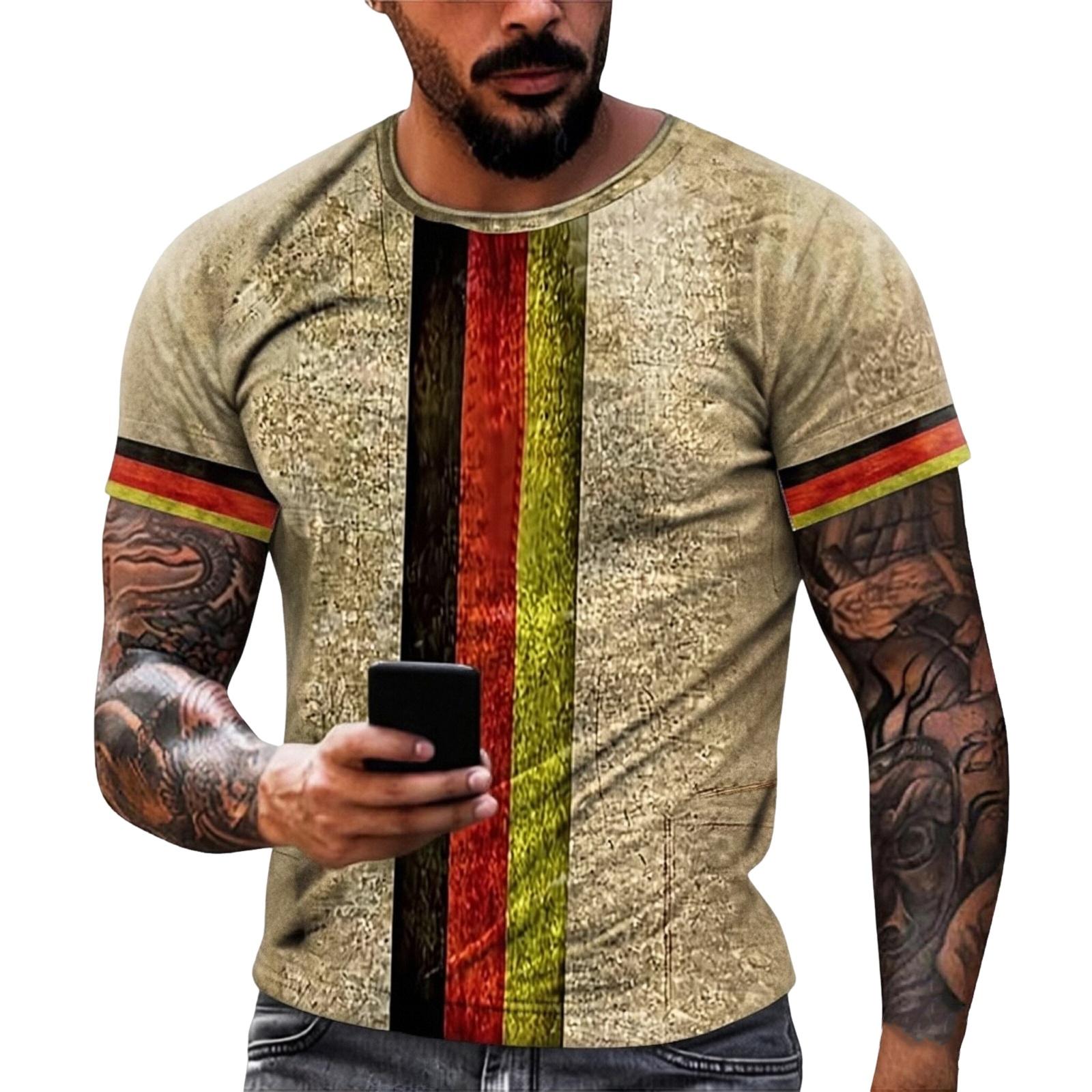 

Men s Printed T-Shirt Men s Loose Casual Short Sleeve Top L