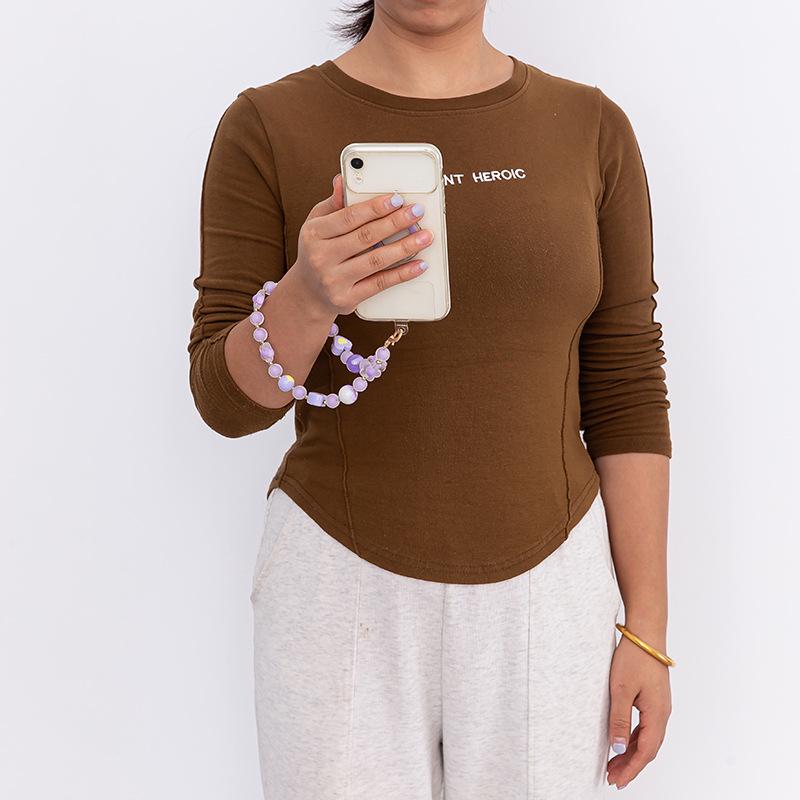 DIY 40cm Acrylic Bead-in-Bead Heart Bag Chain with Multi-color Options