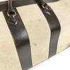 Hermes Vintage Bags Travel Bag Duffle Bag Leather/Canvas Beige/Dark Brown