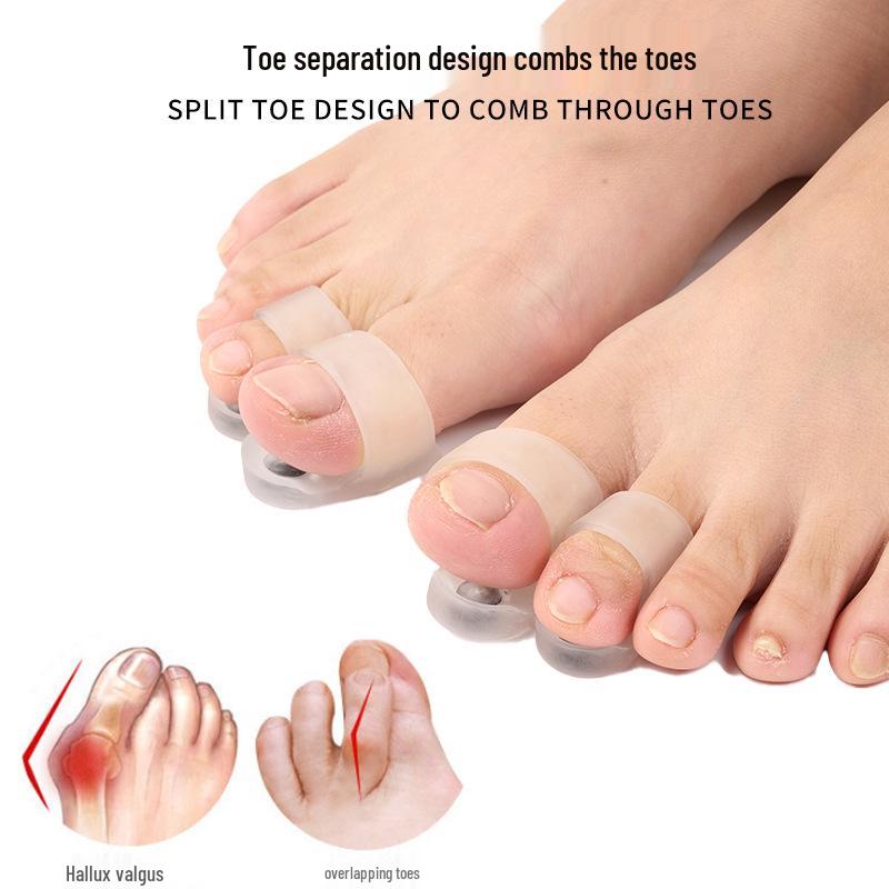 Magnetic Silicone Toe Separator & Straightener for Overlapping Toes - Cuttable, Double-Hole Design