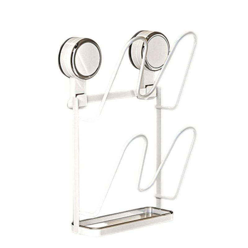 

Easy Installation Suction Cup Cookware Lid Rack Wall Mounted Kitchen Storage Rack For Pots Pans Cutting Boards