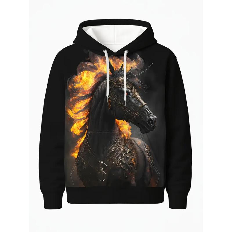 Mode Cheval Graphique Hommes Sweats À Capuche Automne 2025 Nouveau 3d Impression Sweats Nouveauté Unisexe À Capuche Pull Sweat Hommes Vêtements