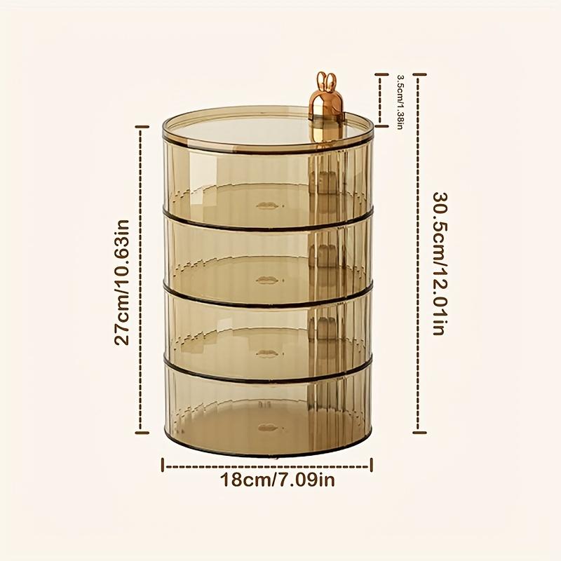 1pc Rotatable Candy Box, Nut Snack Storage Box for Home Living Room, Table Top Jewelry Rotating Storage Box, 2/3/4 Layers Sundries Storage Box