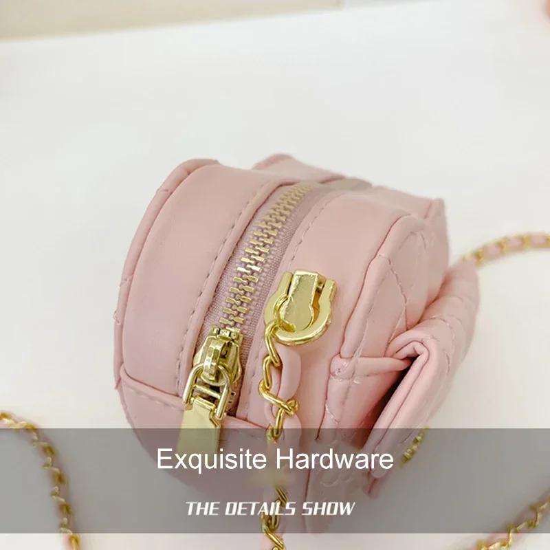 Mini Heart Shaped Crossbody Bags for Teen Girls Handbag Pu Leather Coin Change Purse for Toddlers Little Girls Outdoor Backpack