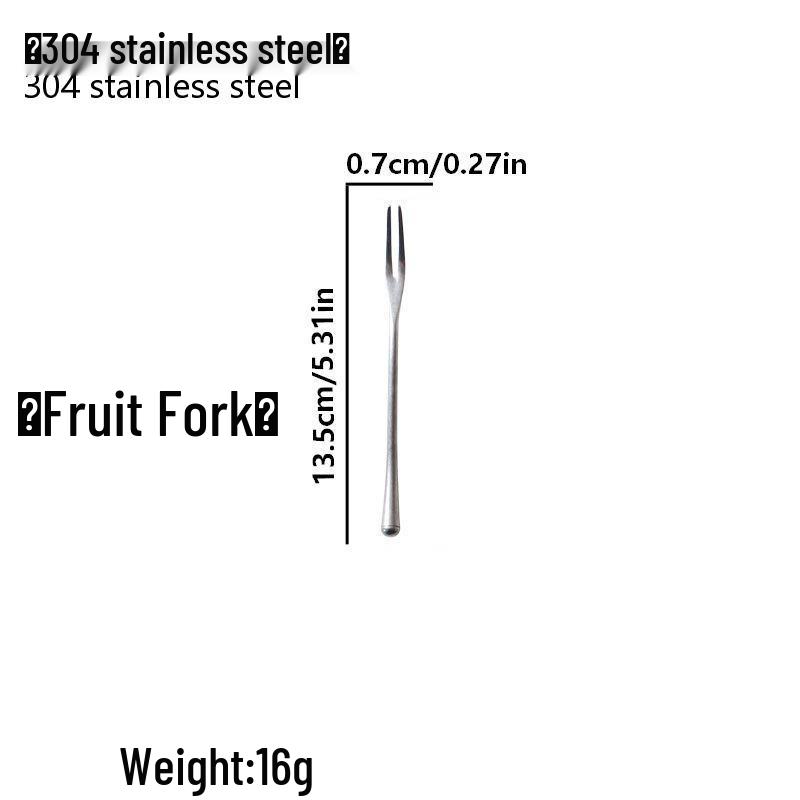 304 Stainless Steel Retro Western Cutlery Set - Long Handle Fruit Fork & Exquisite Dessert Spoon