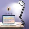 10X Magnifying Glass with LED Light Flexible Arm Brightness Adjustable 3 Colors Workbench Light with