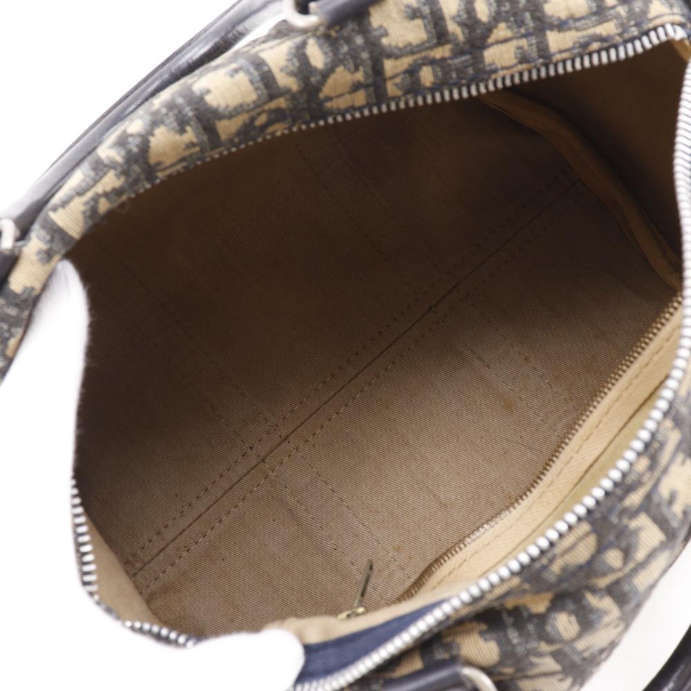 Dior Trotter Boston Bag Mini Boston Vintage Beige Canvas Unisex Used