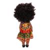 14 Zoll Schwarze Puppe mit Haarband Niedliches Kleid Afro-Haar Mädchen Mode-Puppe Wechselbare Kleidung