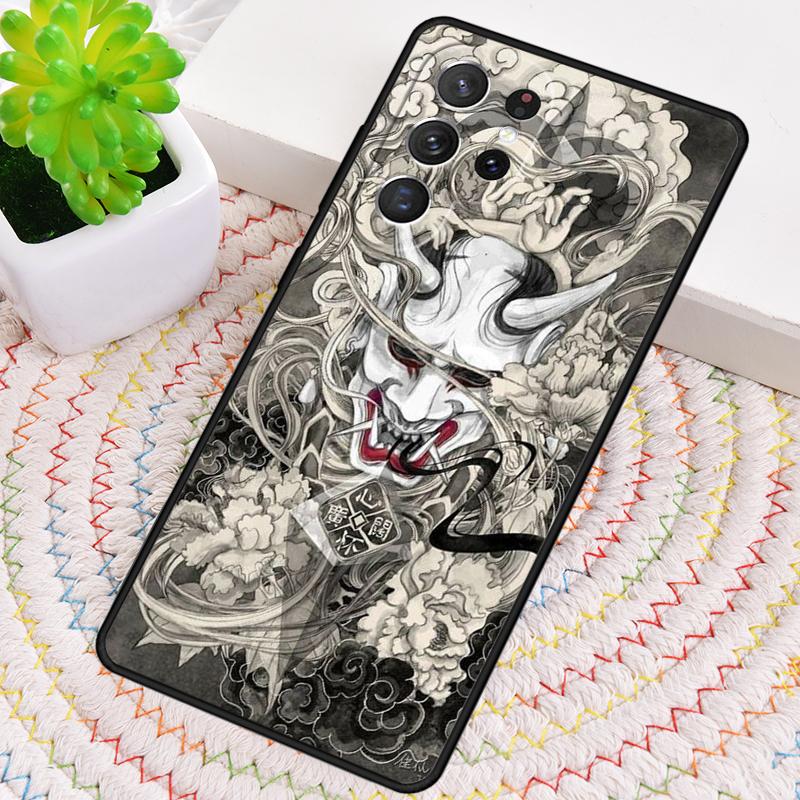 Japanese Oni Hannya Samurai Demon Mask Phone Case For Samsung Galaxy Note 10 Pro S26 S25 S24 S23 S22 S21 Plus Ultra Cover
