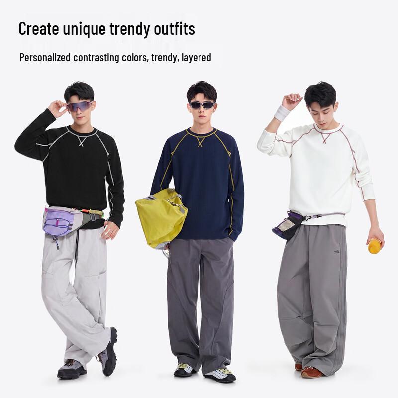 GENIOLAMODE Men's Minimalist Long Sleeve Casual T-Shirt