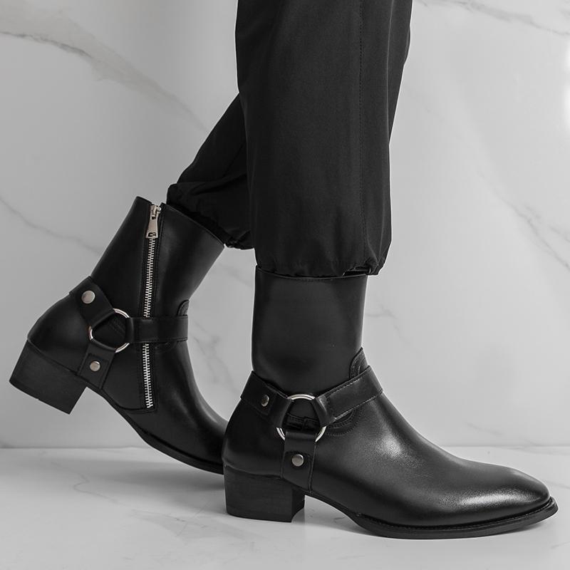 Fashion High Quality Non Slip Sole Wear-resistant Leather Boots Business Casual Men Leather Boots Fashionable and Elegant Chelsea Boots