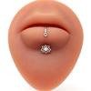 Anello per labbra per occhi alla moda, piercing per labbra in acciaio inossidabile, anelli per labret, piercing per setto per unghie a forma di cuore, farfalla, luna, loto