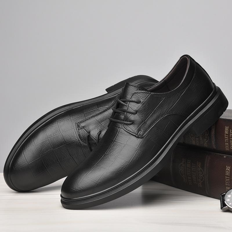 FashionBreathable Dress Shoes for Men Genuine Leather Business Shoes Formal Oxfords Footwear Summer Male Wedding Shoes Classic Loafers