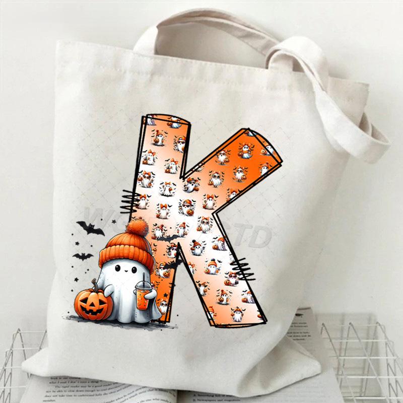 New Halloween 26 Letter Print Fashion Shoulder Bag Multi-function Portable Handbag Casual Versatile